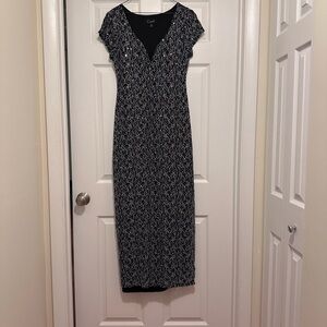 Connected Apparel elegant dress 
 Black and White Maxi Dress with sparkles